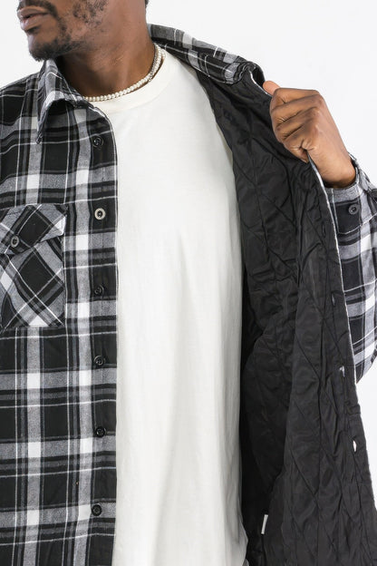 Mens Quilted Padded Flannel - ZumBuys