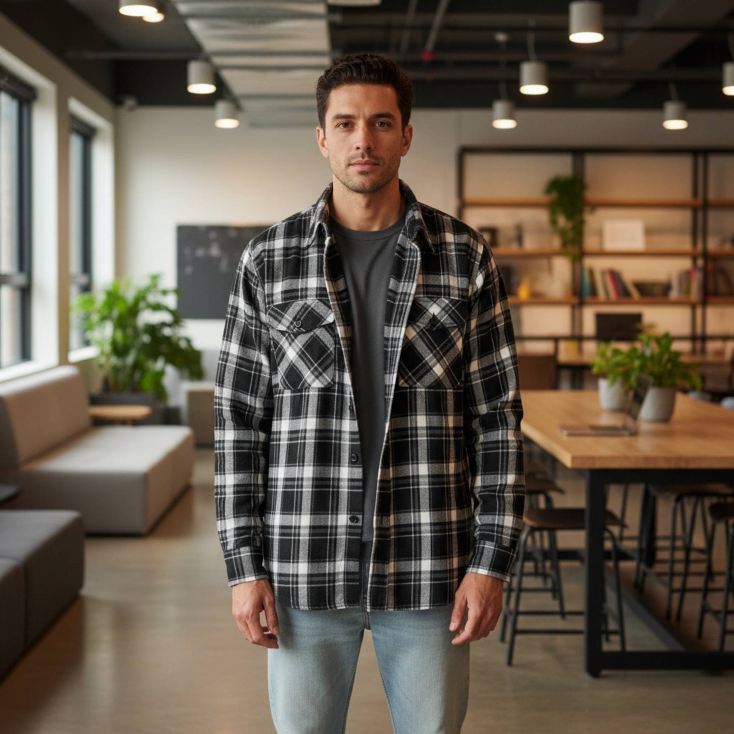 Mens Quilted Padded Flannel - ZumBuys