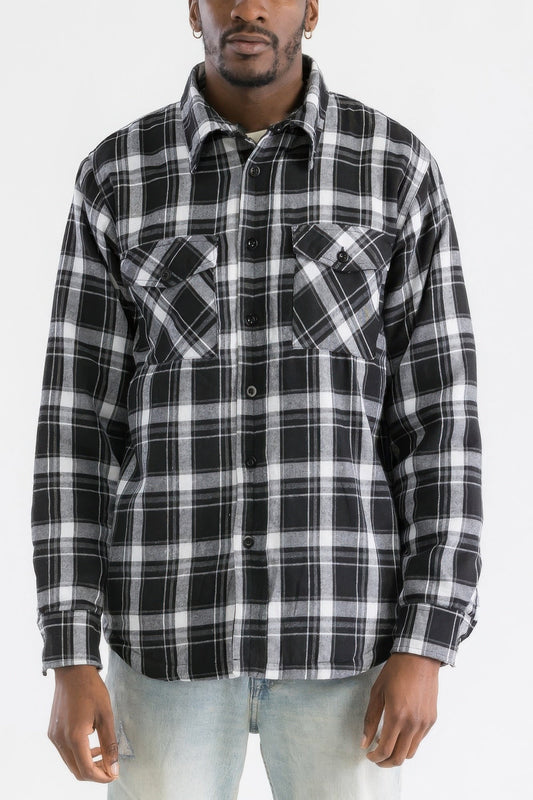 Mens Quilted Padded Flannel - ZumBuys