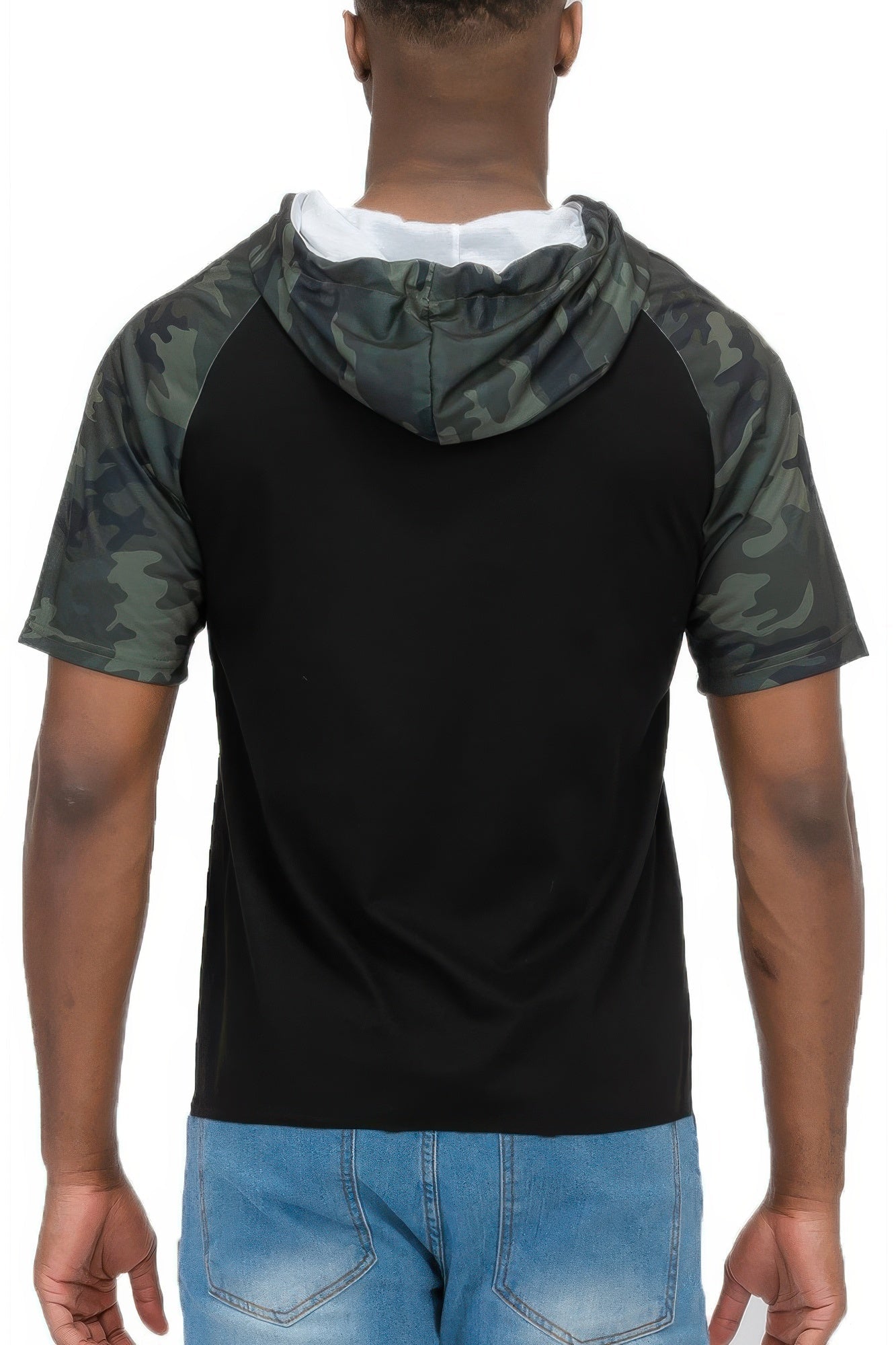 Mens Short Sleeve Camo Hooded Tshirt - ZumBuys