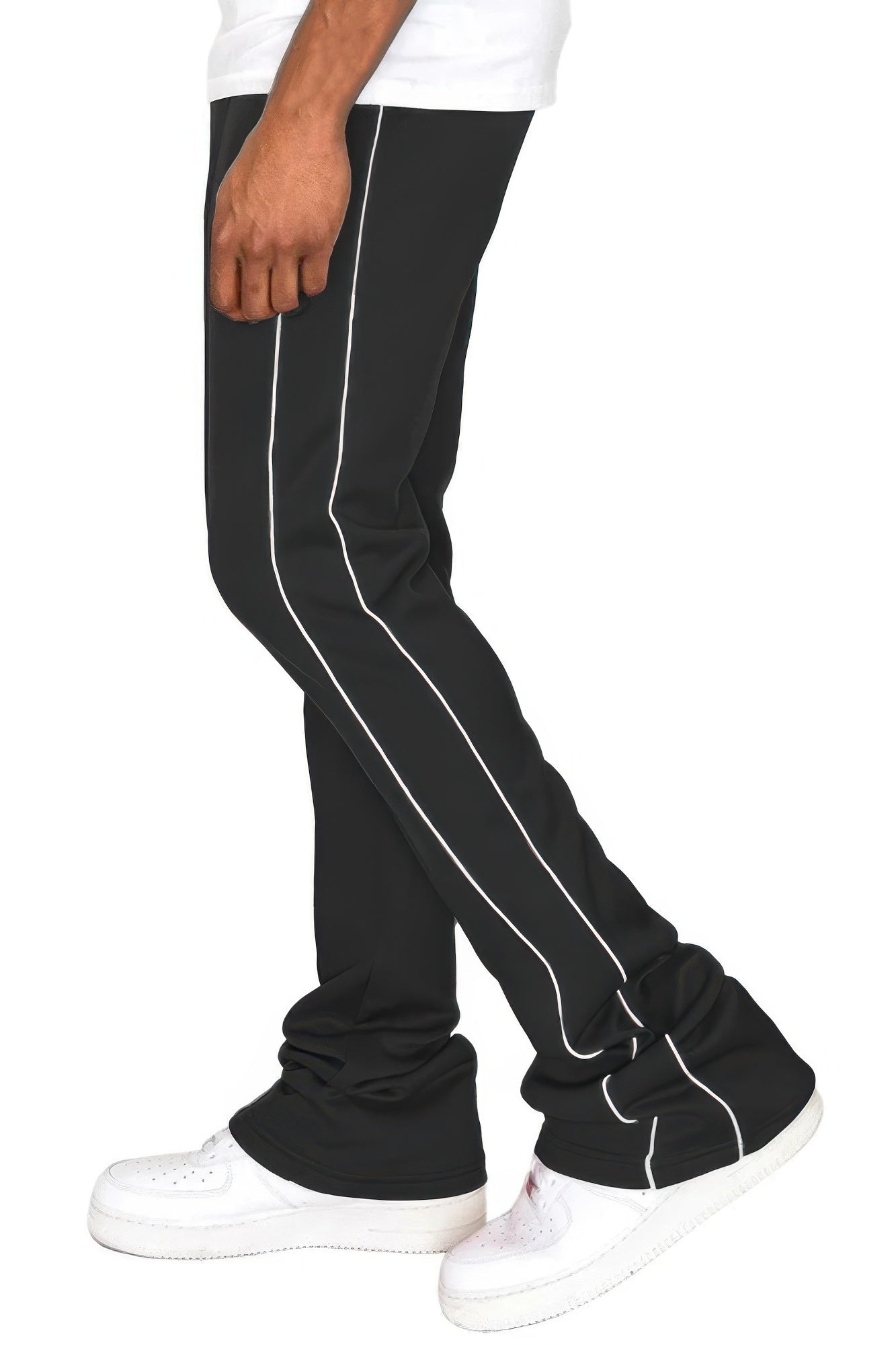 Mens Side Pipe Stacked Flare Pants - ZumBuys