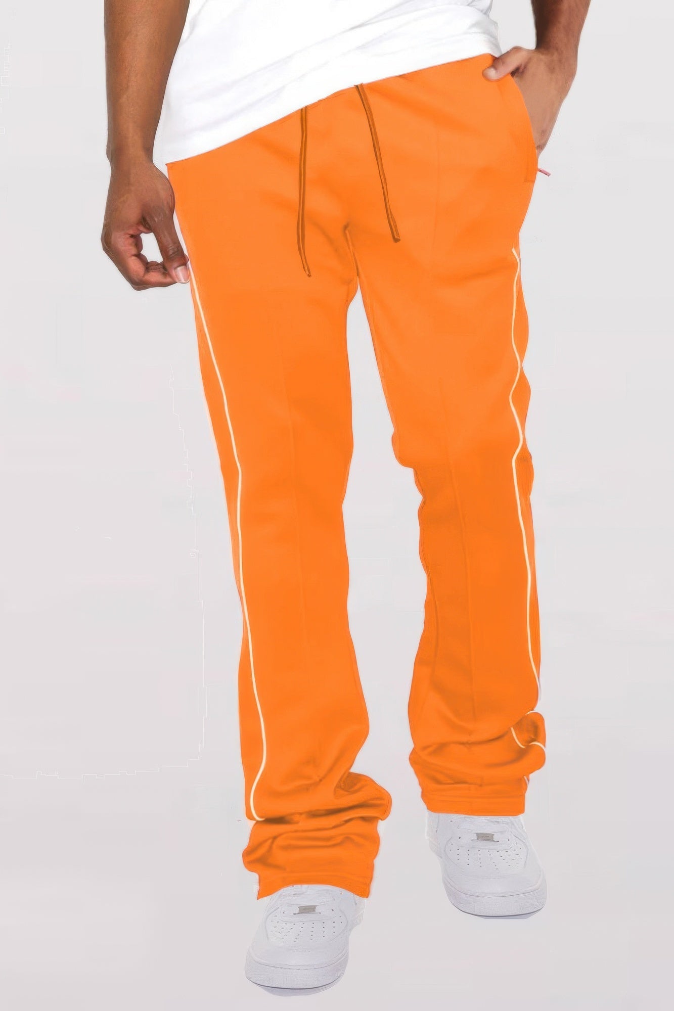 Mens Side Pipe Stacked Flare Pants - ZumBuys