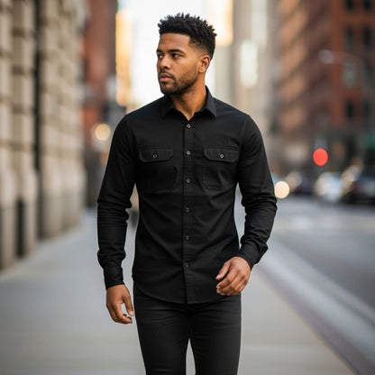 Mens Solid Flannel Shirt - ZumBuys