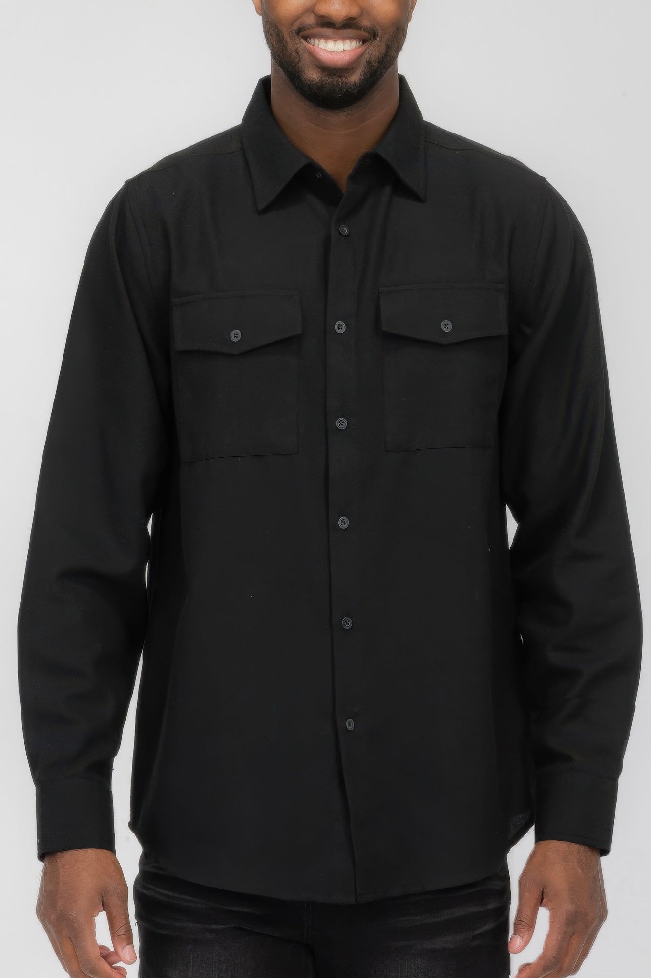 Mens Solid Flannel Shirt - ZumBuys