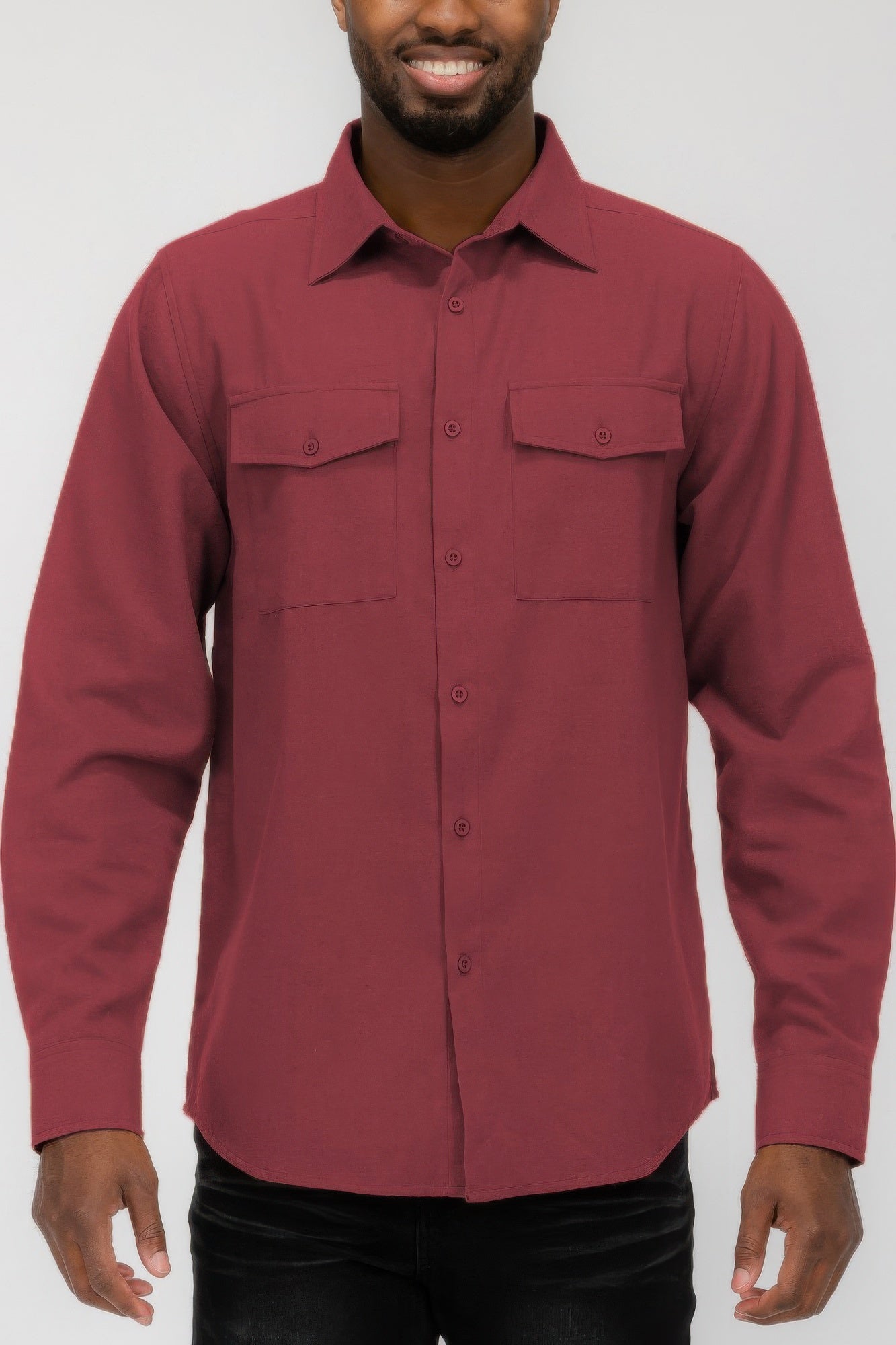 Mens Solid Flannel Shirt - ZumBuys