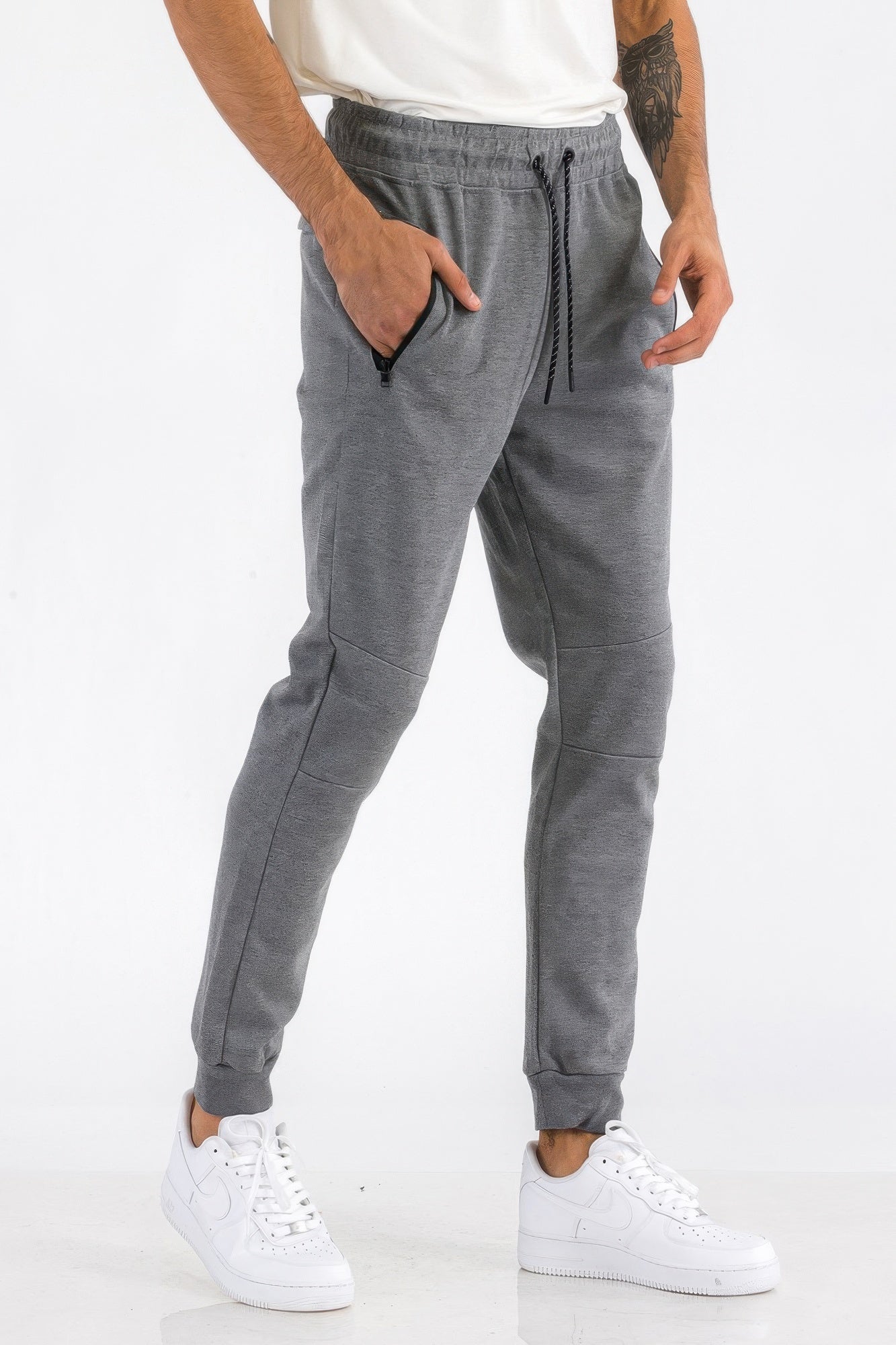 Mens Solid Heathered Jogger - ZumBuys