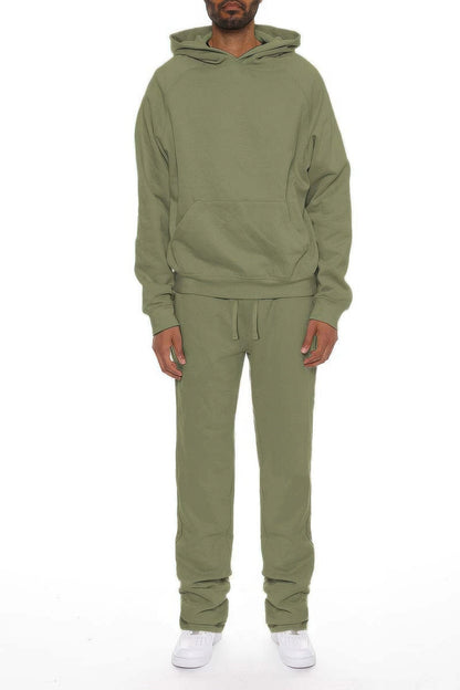 Men's Solid Stacked Flared Track Set - ZumBuys