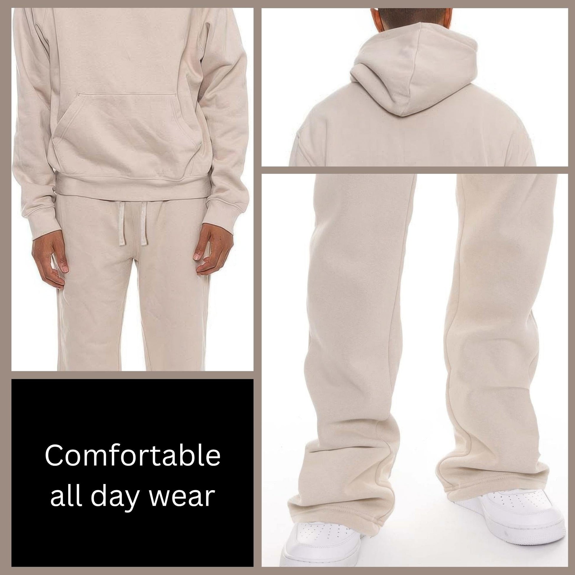 Men's Solid Stacked Flared Track Set - ZumBuys