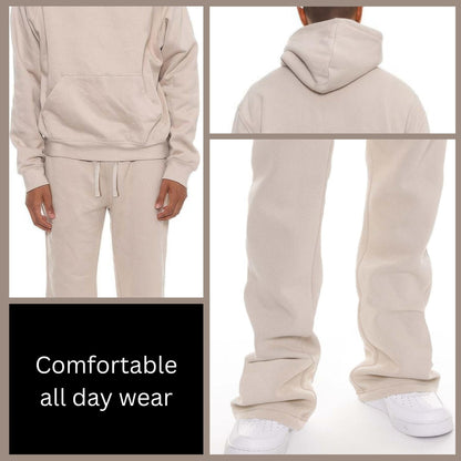 Men's Solid Stacked Flared Track Set - ZumBuys