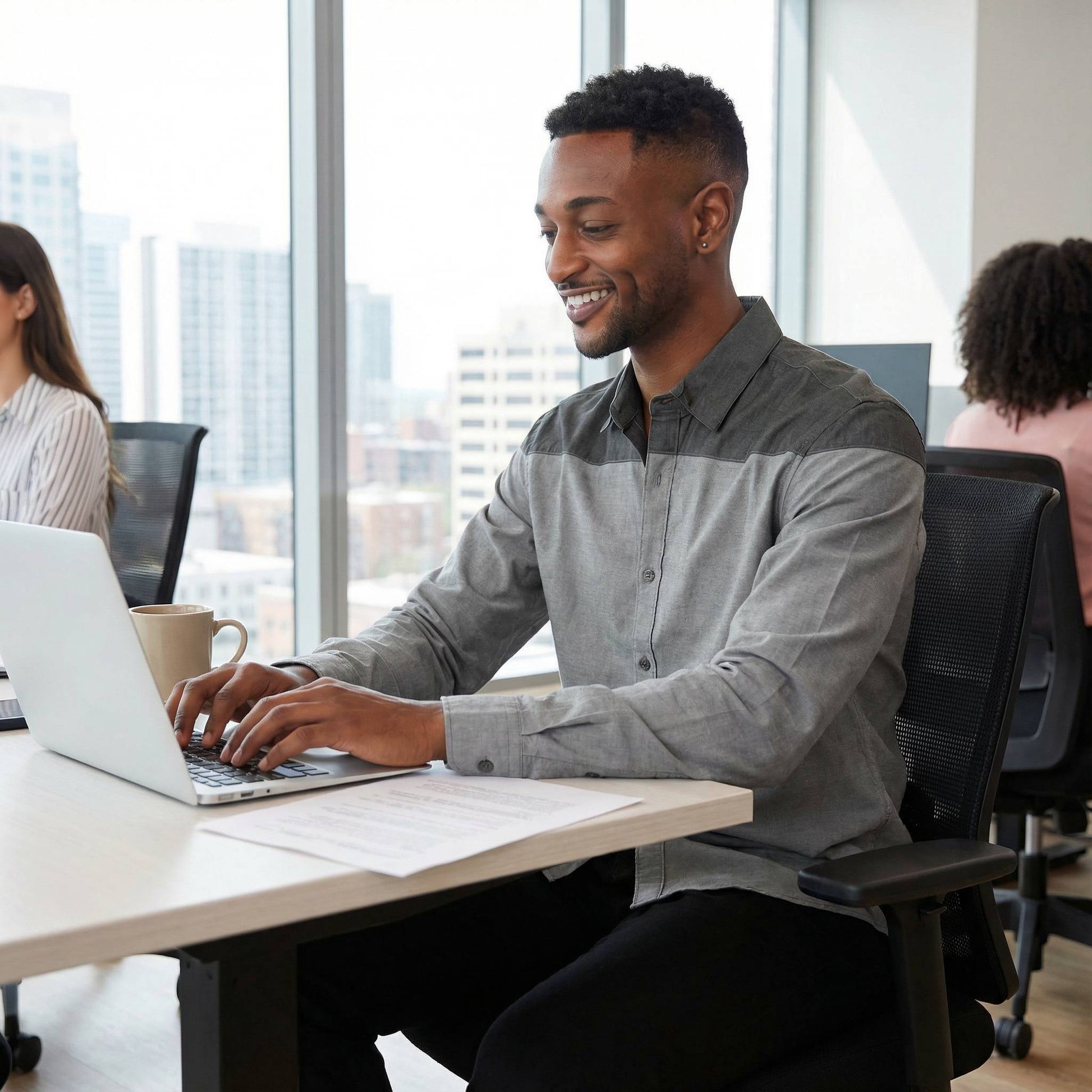 Men's Two Tone Long Sleeve Button Down Shirt - ZumBuys