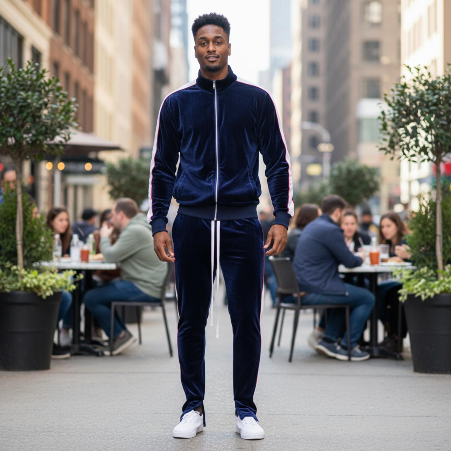 Mens Velour Track Jacket And Track Pant Set - ZumBuys