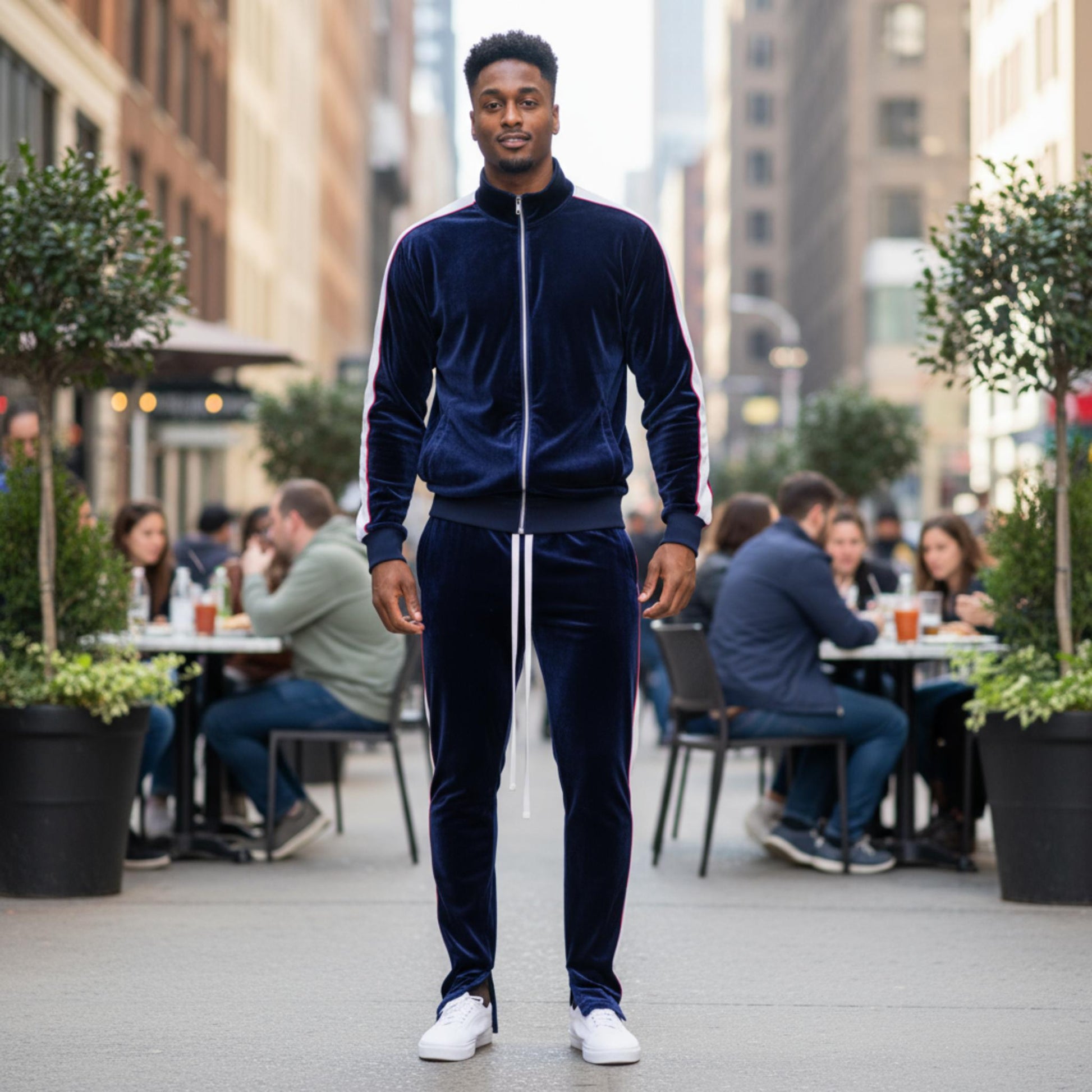 Mens Velour Track Jacket And Track Pant Set - ZumBuys