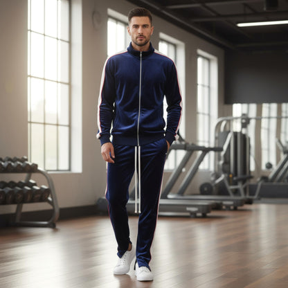 Mens Velour Track Jacket And Track Pant Set - ZumBuys