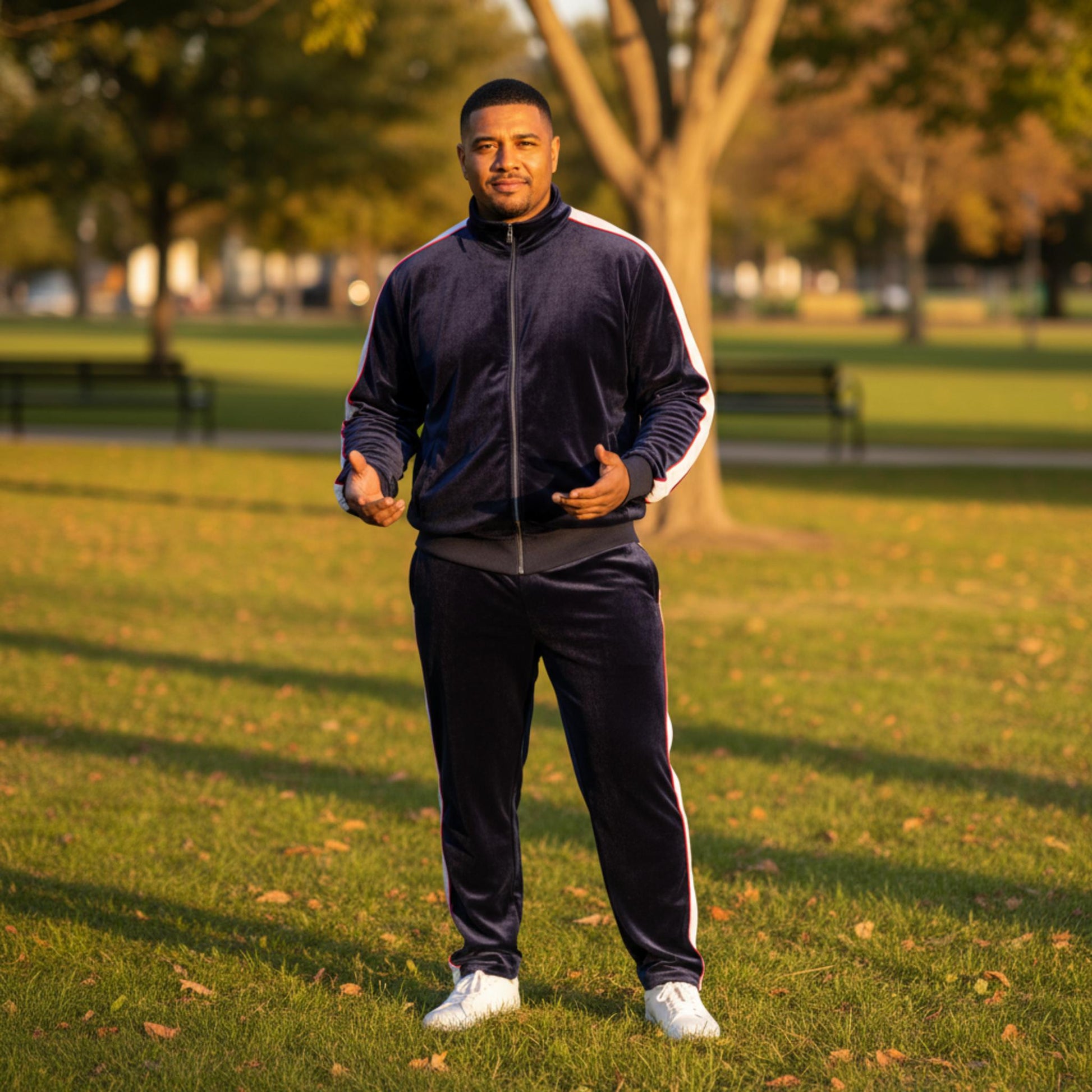 Mens Velour Track Jacket And Track Pant Set - ZumBuys