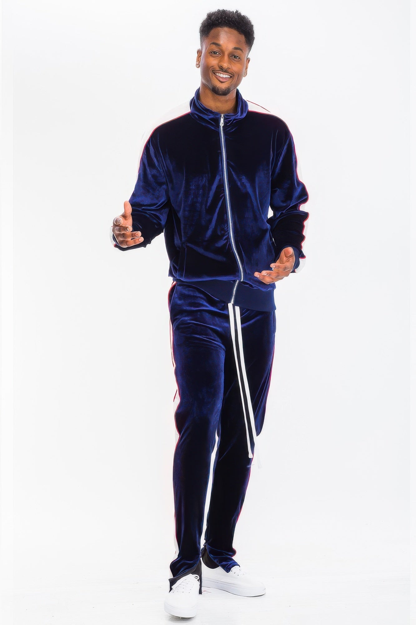 Mens Velour Track Jacket And Track Pant Set - ZumBuys