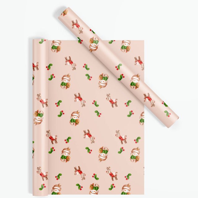 Merry Christmas Snowman Wrapping Paper - ZumBuys