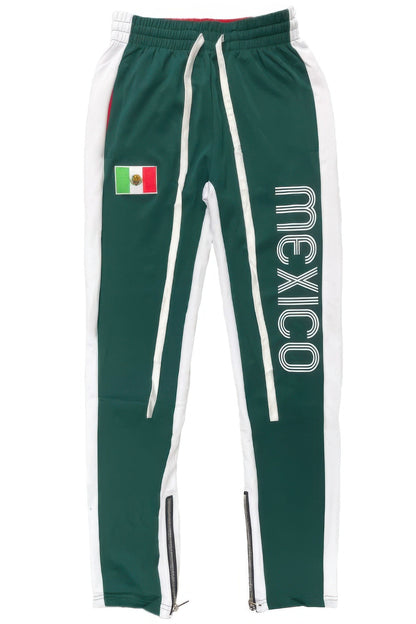 Mexico Print Color Block Track Pants - ZumBuys