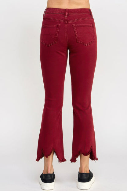 Mid Rise Stretch Tummy Control Kick Flare Jeans - ZumBuys