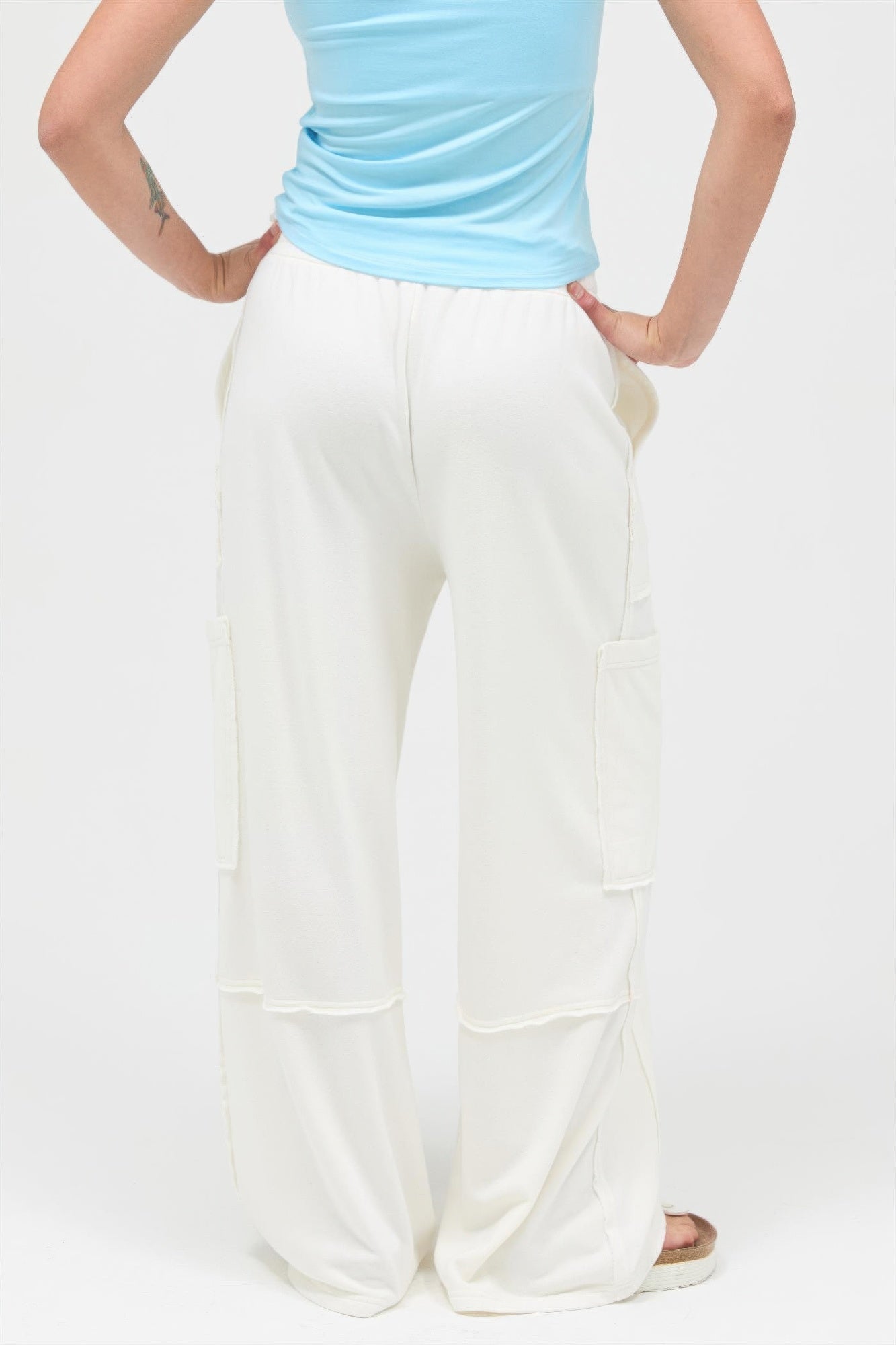 Mineral Wash Wide Leg Cargo Pants – Women’s Cotton Utility Pocket Pants - ZumBuys
