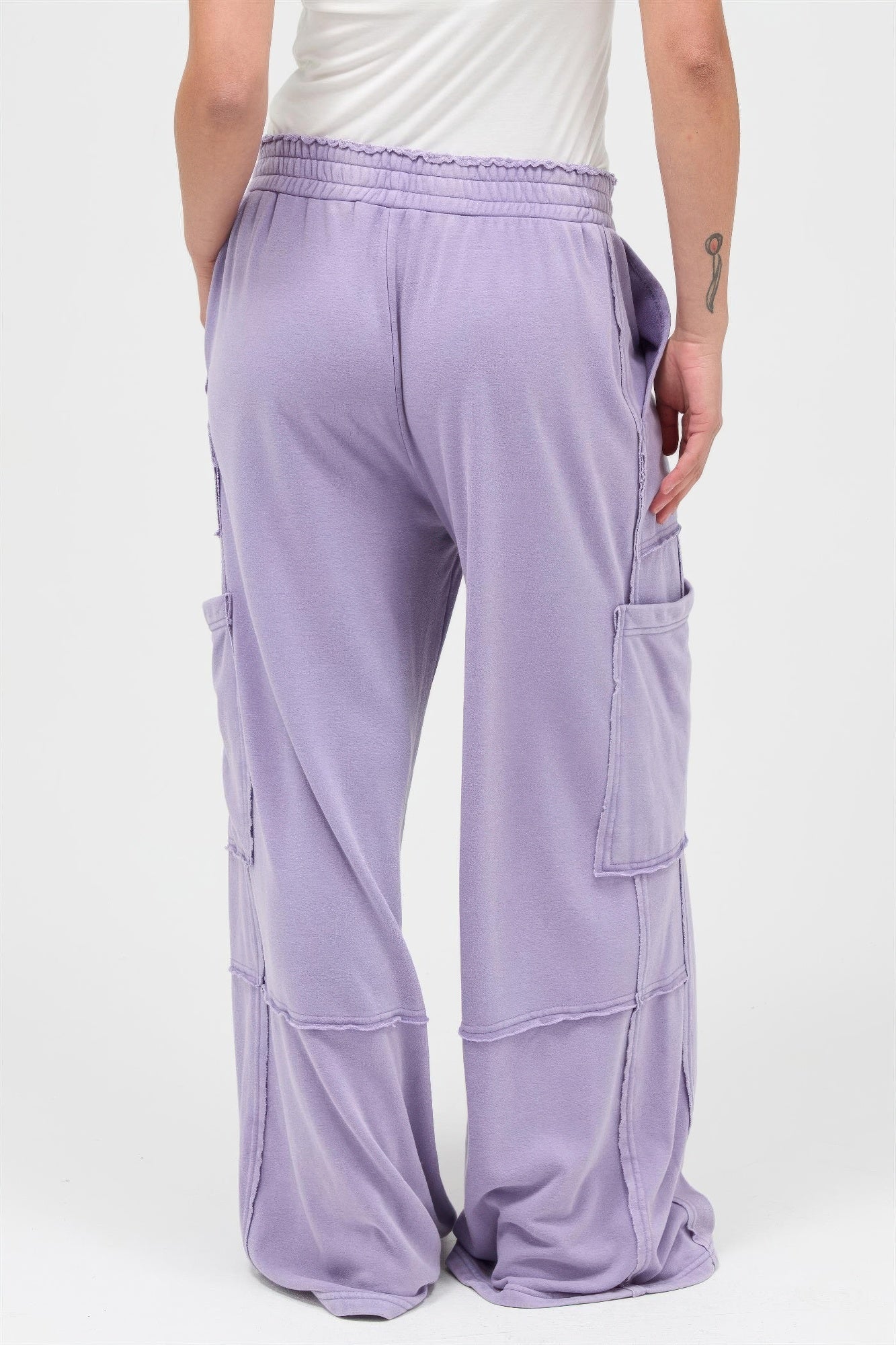 Mineral Wash Wide Leg Cargo Pants – Women’s Cotton Utility Pocket Pants - ZumBuys