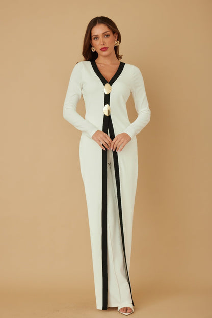 Mirror Stone Long Layer Jumpsuit - ZumBuys