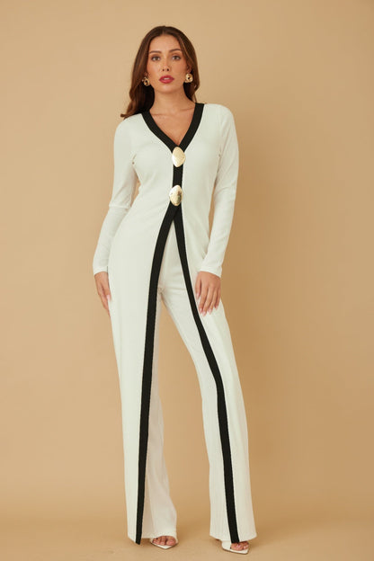 Mirror Stone Long Layer Jumpsuit - ZumBuys