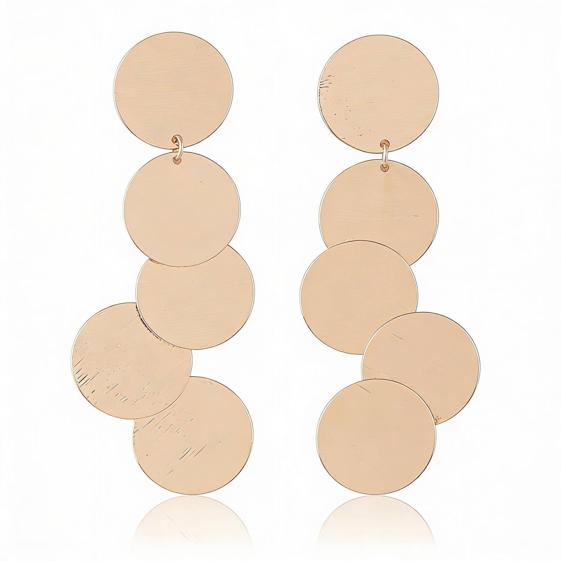 Modern Hammered Disk Drop Earrings - ZumBuys