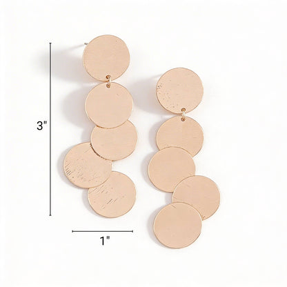 Modern Hammered Disk Drop Earrings - ZumBuys