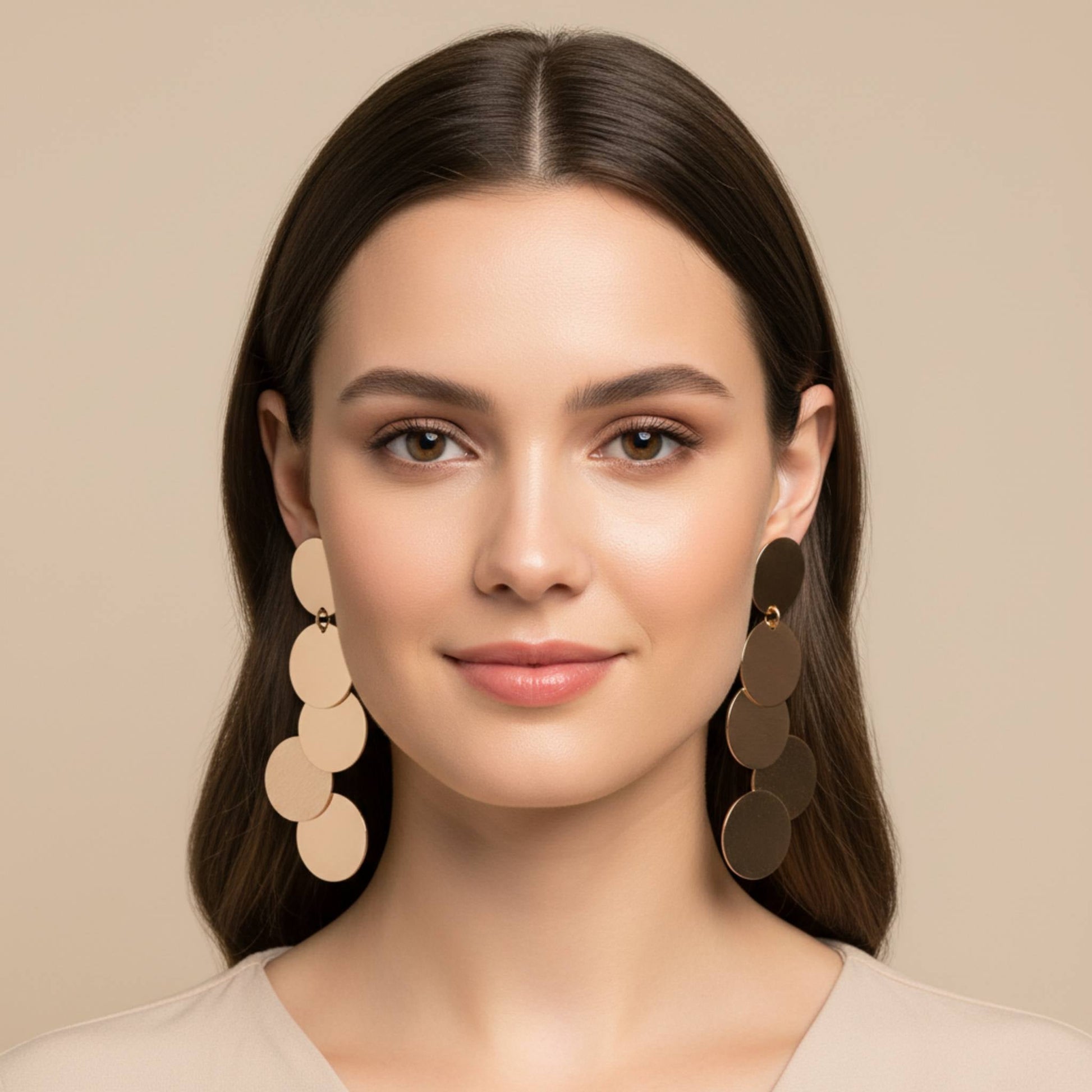 Modern Hammered Disk Drop Earrings - ZumBuys