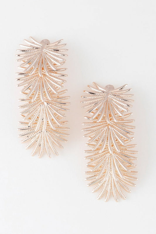 Multi Flare Leaf Drop Earrings - ZumBuys