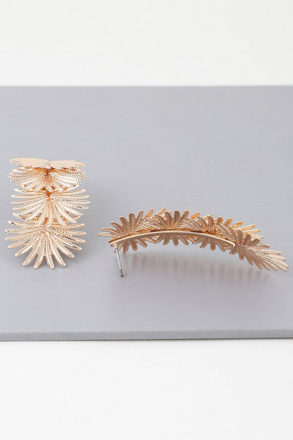 Multi Flare Leaf Drop Earrings - ZumBuys