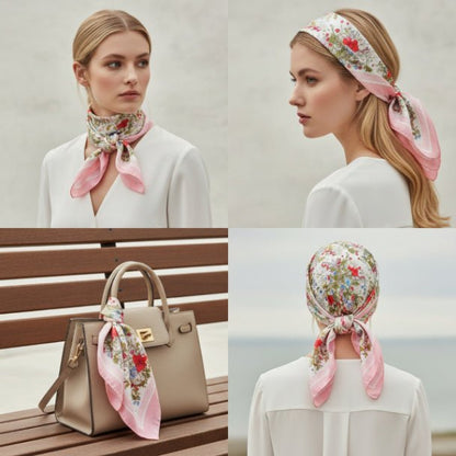 Multi Print Bandana Scarf for Women | Floral & Geometric Chic Lightweight Accessory - ZumBuys