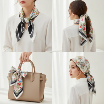 Multi Print Bandana Scarf for Women | Floral & Geometric Chic Lightweight Accessory - ZumBuys