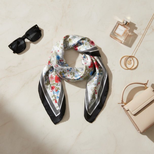 Multi Print Bandana Scarf for Women | Floral & Geometric Chic Lightweight Accessory - ZumBuys