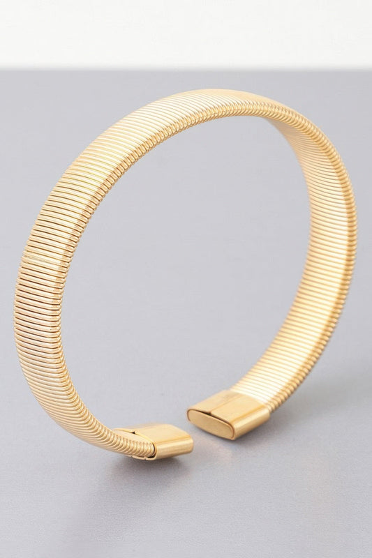 Multi Ribbed Cuff Bracelet - ZumBuys