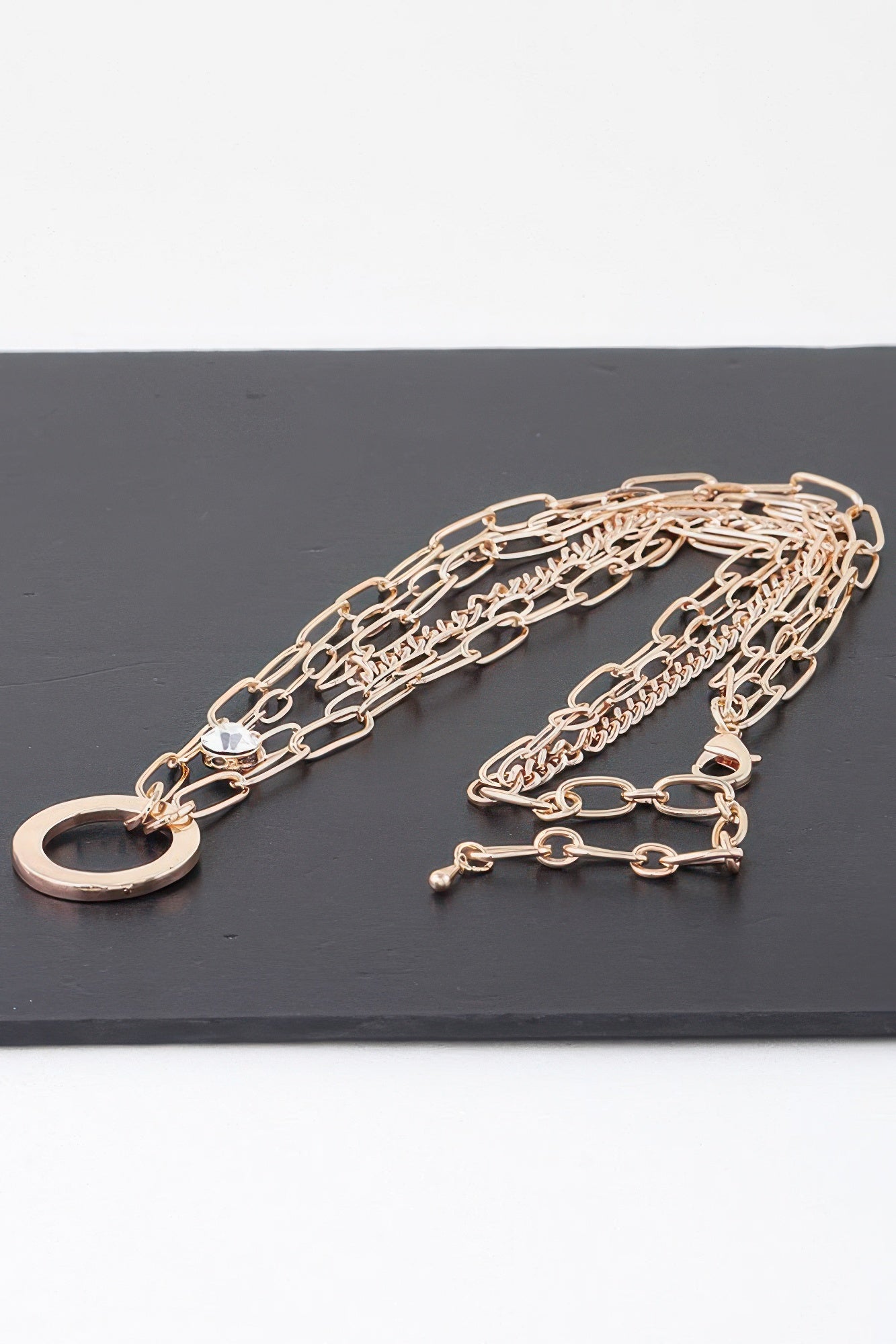 Multilayer Link Chain Ring Necklace - ZumBuys