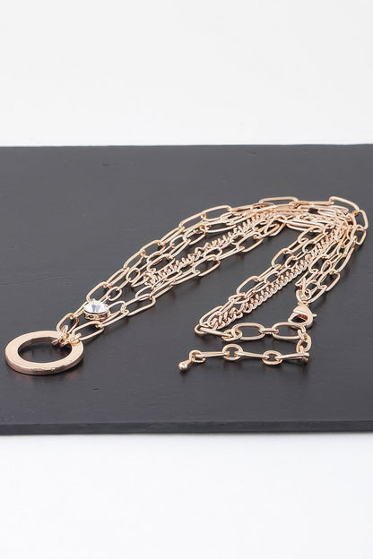 Multilayer Link Chain Ring Necklace - ZumBuys
