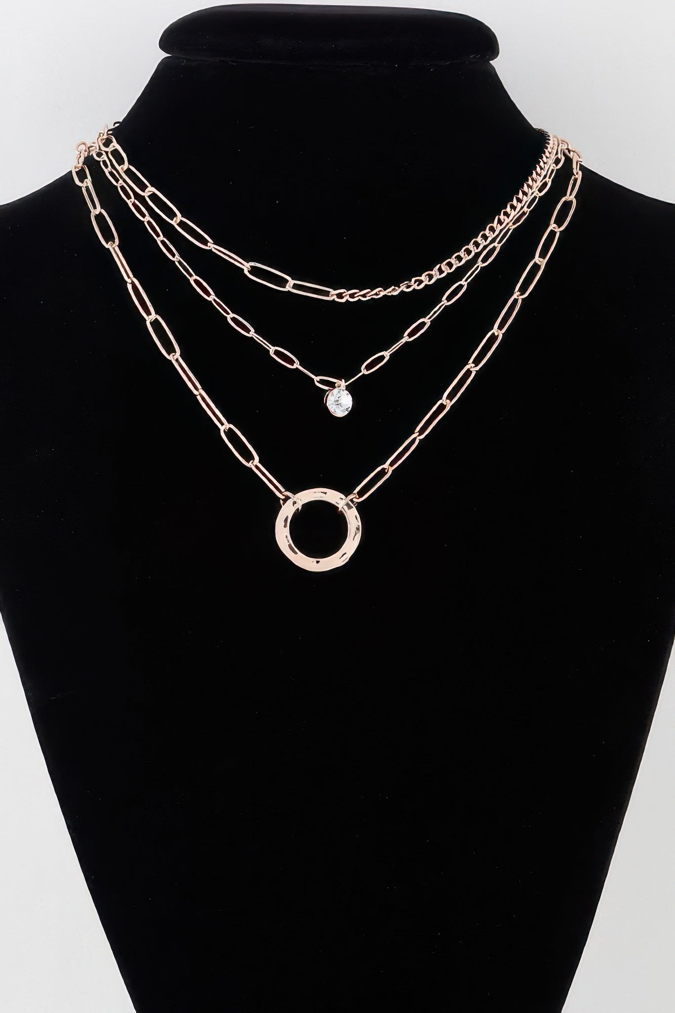 Multilayer Link Chain Ring Necklace - ZumBuys