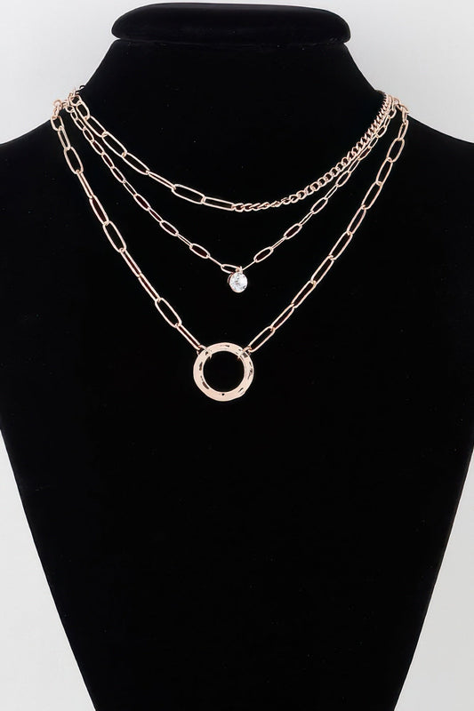 Multilayer Link Chain Ring Necklace - ZumBuys