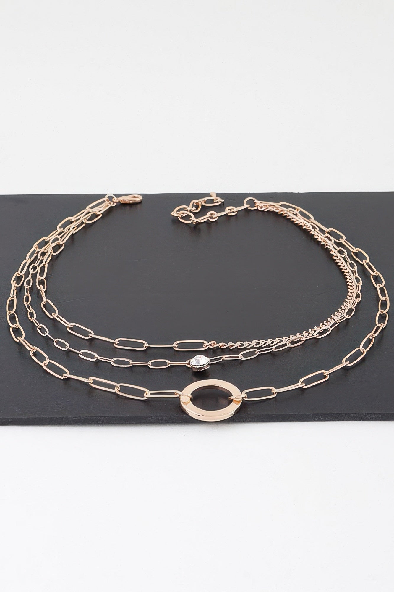 Multilayer Link Chain Ring Necklace - ZumBuys