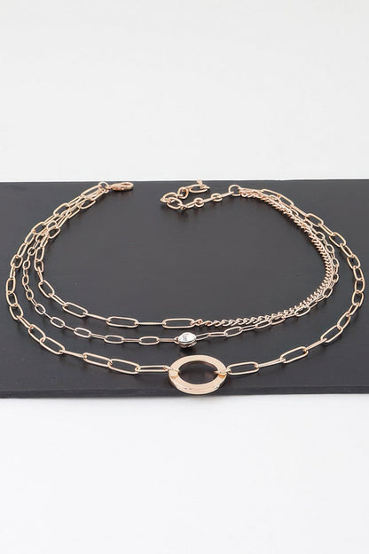 Multilayer Link Chain Ring Necklace - ZumBuys