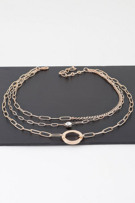 Multilayer Link Chain Ring Necklace - ZumBuys