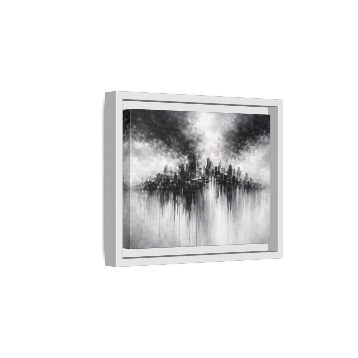 Noir Skyline Matte Canvas, Framed (Multi - color) - ZumBuys