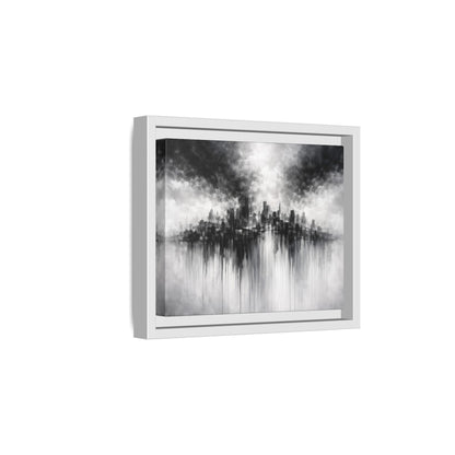 Noir Skyline Matte Canvas, Framed (Multi - color) - ZumBuys