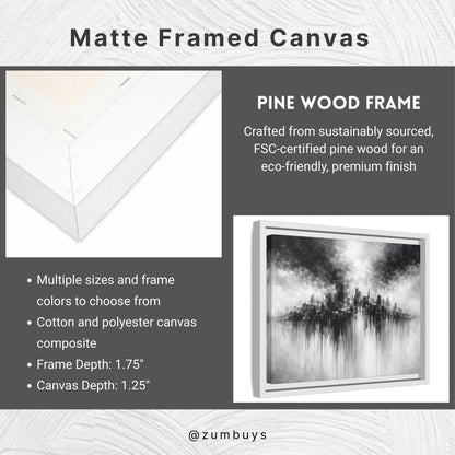 Noir Skyline Matte Canvas, Framed (Multi - color) - ZumBuys