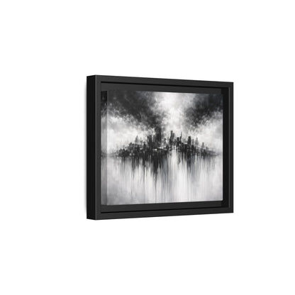 Noir Skyline Matte Canvas, Framed (Multi - color) - ZumBuys