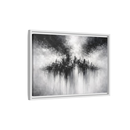 Noir Skyline Matte Canvas, Framed (Multi - color) - ZumBuys