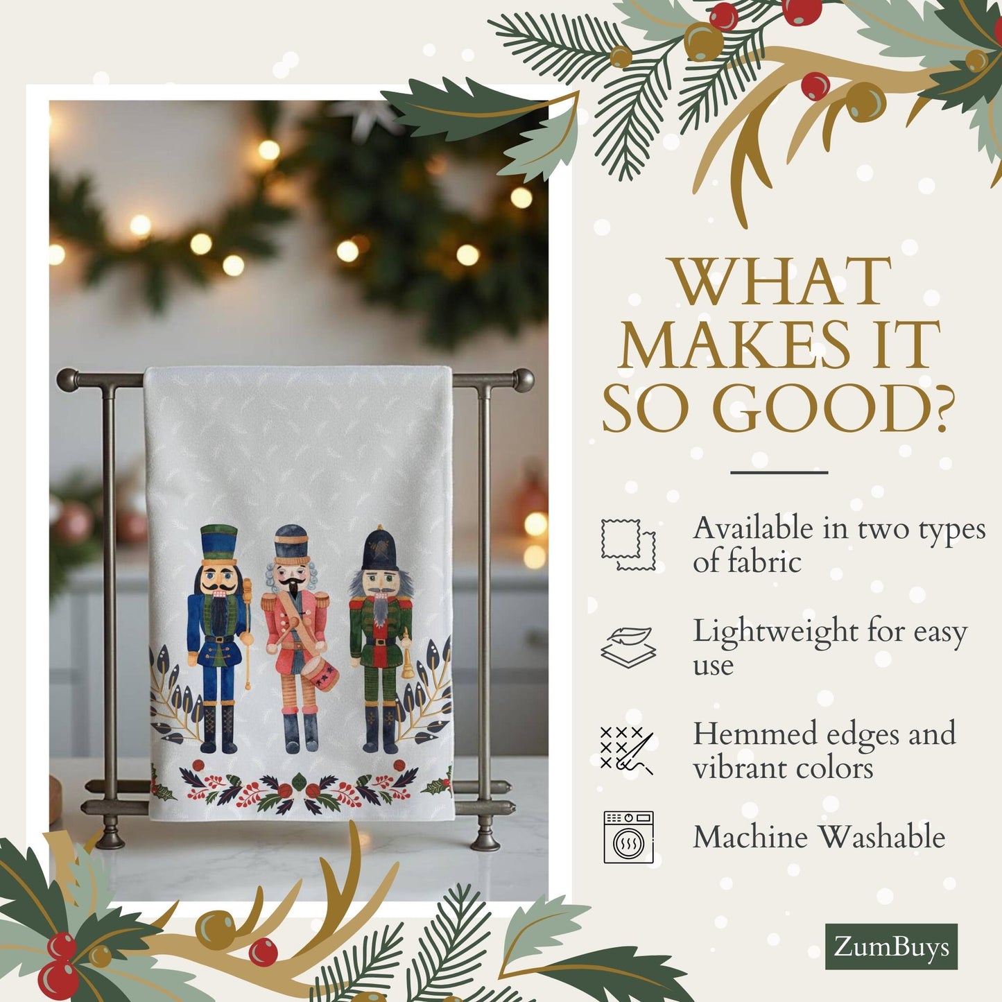 Nutcracker Cadence Tea Towel (cotton, poly) - ZumBuys