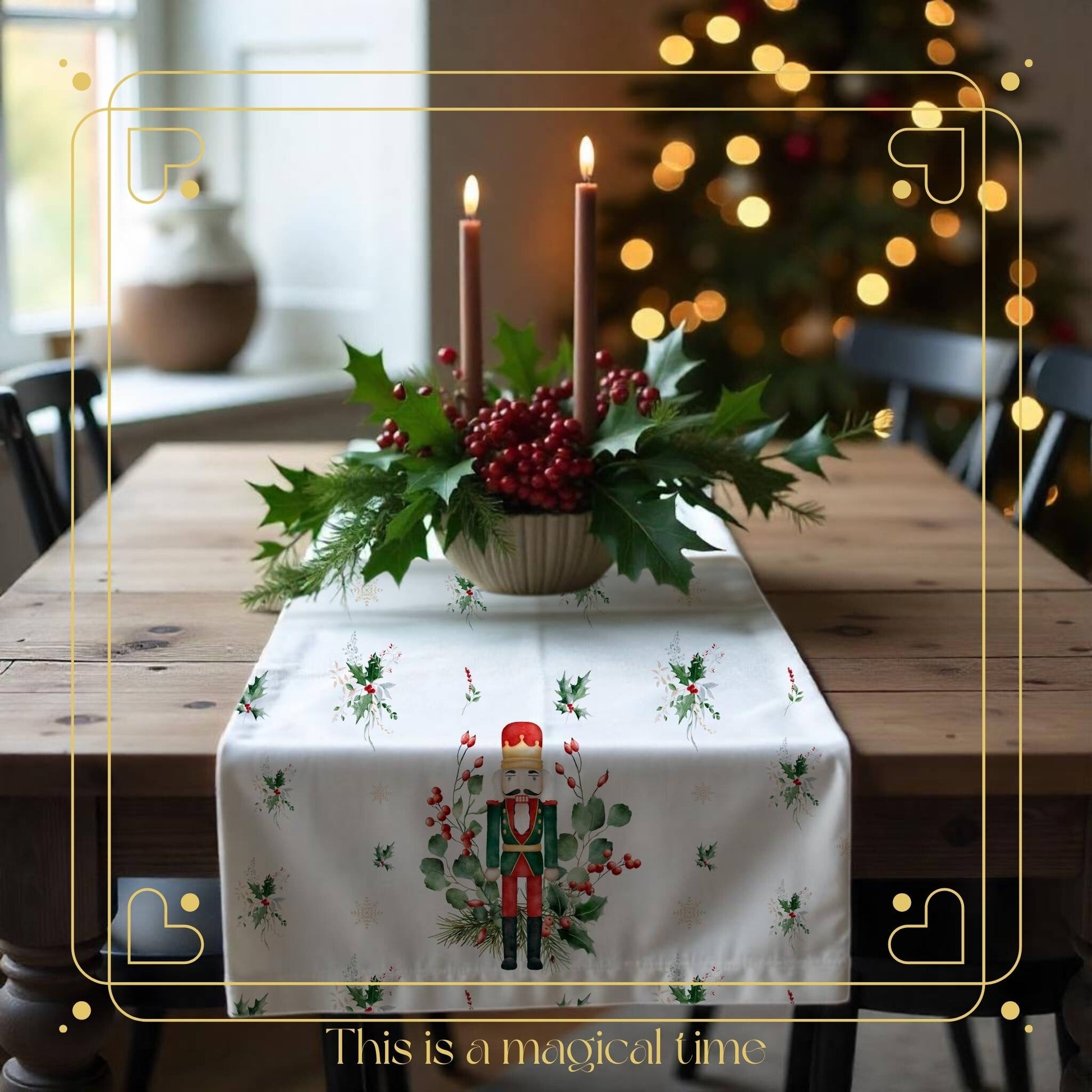 Nutcracker Cheer Table Runner (Cotton, Poly) - ZumBuys