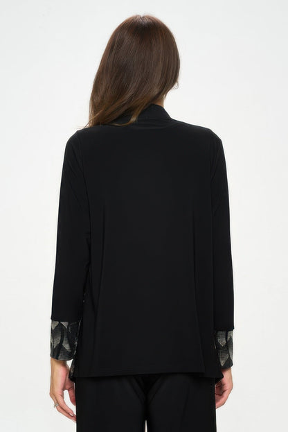 Nylon Foil Sequin Contrast Jacket - ZumBuys